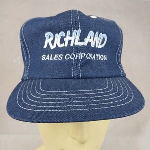 VTG Denim Trucker Cap Richland Sales‎ Corp Made In The USA